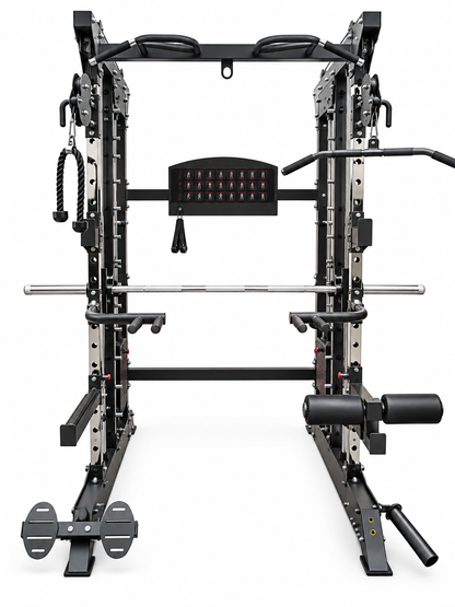 All-in-One Home Gym, Power Rack w/ Smith Machine & Functional Trainer w/ 2x - 220lb weight stacks (New)