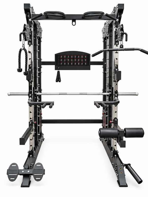 All-in-One Home Gym, Power Rack w/ Smith Machine & Functional Trainer w/ 2x - 220lb weight stacks (New)