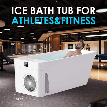 Smart 1-Piece Freestanding Full-Body All-In-One Cold Plunge Tub With Built-In Water Chiller (SAK56280)
